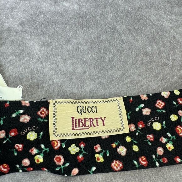 GUCCI X Liberty Black/Multicolor Wool Floral Print Twilly - Picture 5 of 8